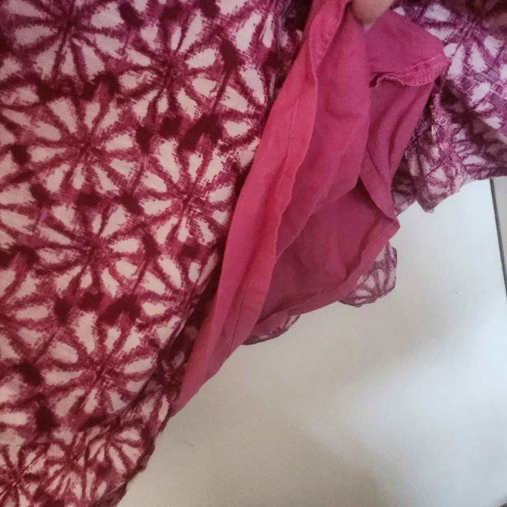Gap Kids Pink Floral Print Long Sleeve Tiered Print Dress Sz‎ 10 L